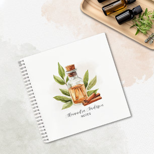 Greenery Cinnamon Essential Oils Watercolor Notebook