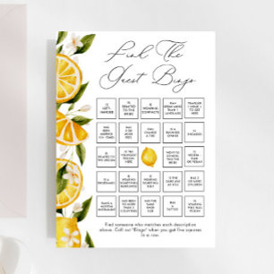 Greenery Citrus Find The Guest Bingo Game