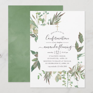 Greenery Confirmation Invitation