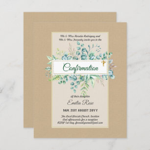 Greenery CONFIRMATION Invite Modern Double Sided