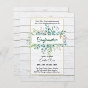 Greenery CONFIRMATION Invite Modern Double Sided