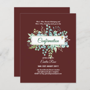 Greenery CONFIRMATION Invite Modern Double Sided