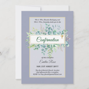 Greenery CONFIRMATION Invite Modern Double Sided