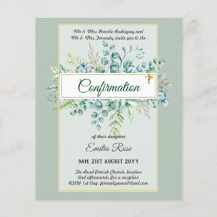 Greenery CONFIRMATION Invite Modern Double Sided Flyer