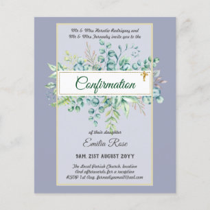Greenery CONFIRMATION Invite Modern Double Sided Flyer