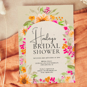 Greenery Country floral watercolor bridal shower Invitation