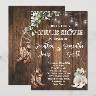 Greenery Couples Shower Western Country Wedding Invitation