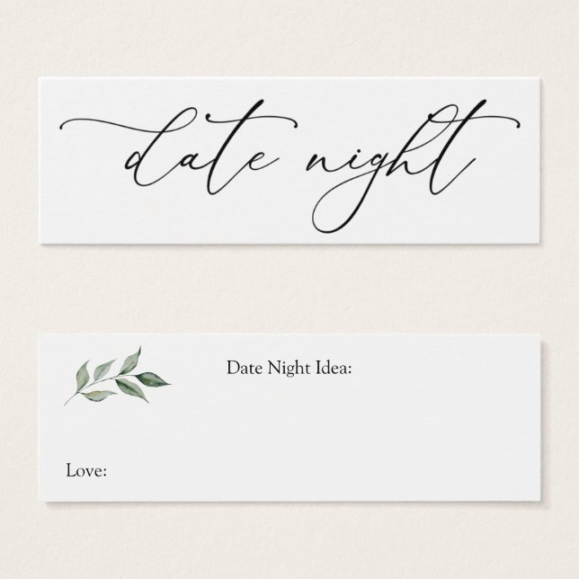 Greenery Date Night Idea Card (Front & Back)
