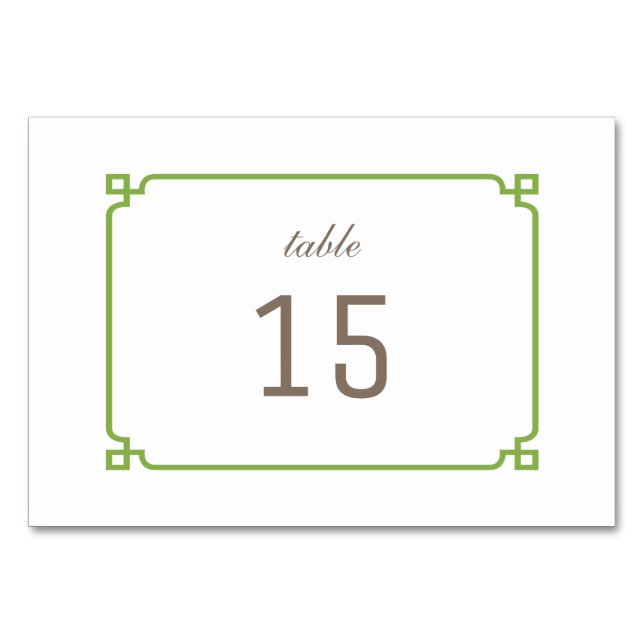 Greenery Deco Chic Table Card (Front)