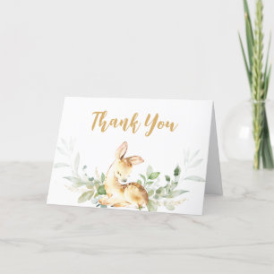 Greenery Deer Baby Shower  Thank You Card