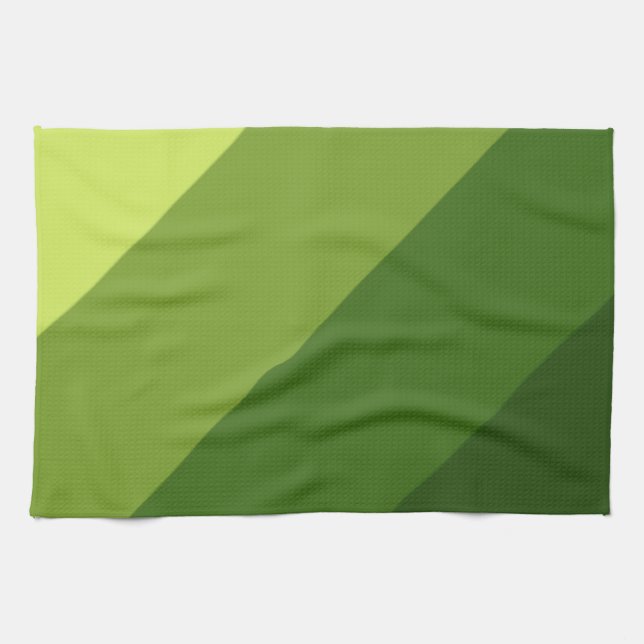 Greenery Diagonal Stripes   Tea Towel (Horizontal)