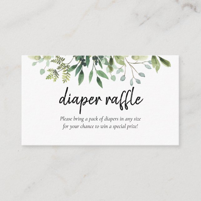 Greenery Diaper raffle Baby Shower Enclosure (Front)