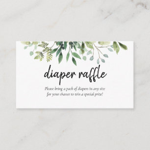 Greenery Diaper raffle Baby Shower Enclosure Card