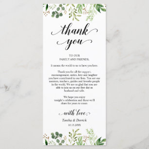 Greenery, Dinner Place Setting Thank You Card