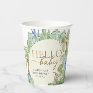 Greenery Dinosaur Baby Shower Paper Cups