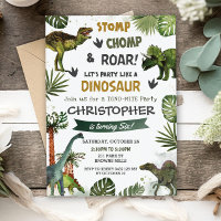 Greenery Dinosaurs Birthday Party Stomp Chomp Roar