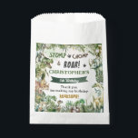Greenery Dinosaurs Jurassic Boy Birthday Party  Favour Bags<br><div class="desc">Personalise these roar-some budget friendly Dinosaur Birthday Party Favour Bags with your own wording and details easily and quickly, simply press the Edit Using Design Tools button to further re-arrange and format the style and placement of the text. Featuring watercolor tyrannosaurus, triceratops, brontosaurus, spinosaurus and Jurassic greenery. (c) The Happy...</div>