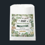 Greenery Dinosaurs Jurassic Boy Birthday Party  Favour Bags<br><div class="desc">Personalise these roar-some budget friendly Dinosaur Birthday Party Favour Bags with your own wording and details easily and quickly, simply press the Edit Using Design Tools button to further re-arrange and format the style and placement of the text. Featuring watercolor tyrannosaurus, triceratops, brontosaurus, spinosaurus and Jurassic greenery. (c) The Happy...</div>