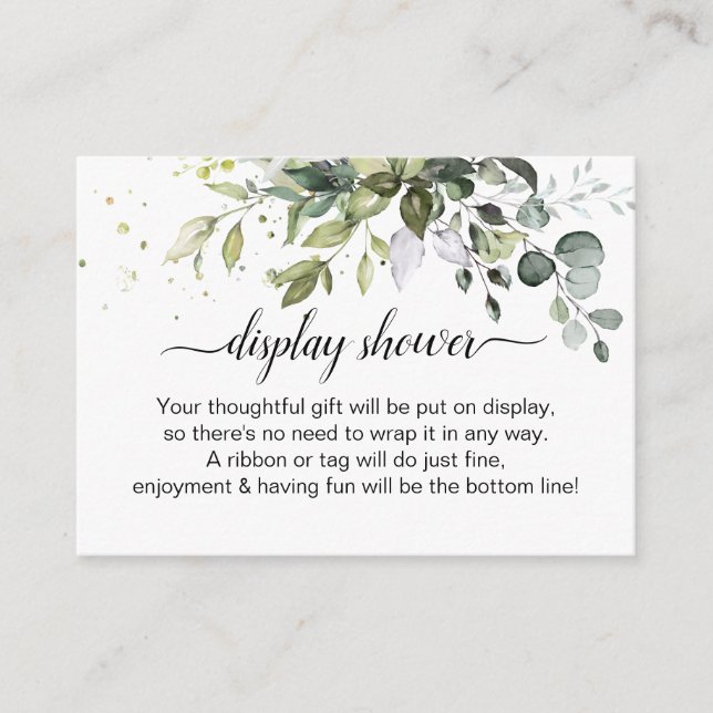 Greenery Display Shower Enclosure Card (Front)