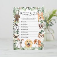 Greenery Dog Who Knows Mummy Best Shower Game Card