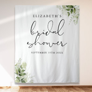 Greenery Elegant Bridal Shower Photo Backdrop Tapestry