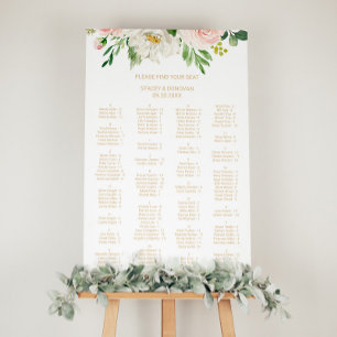 Greenery Elegant Floral Alphabetical Seating Chart