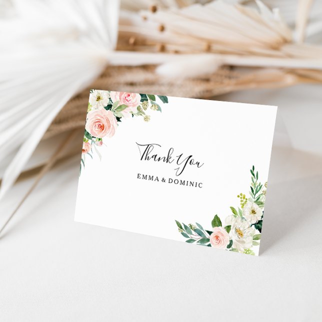 Greenery Elegant Floral Thank You Card (Creator Uploaded)