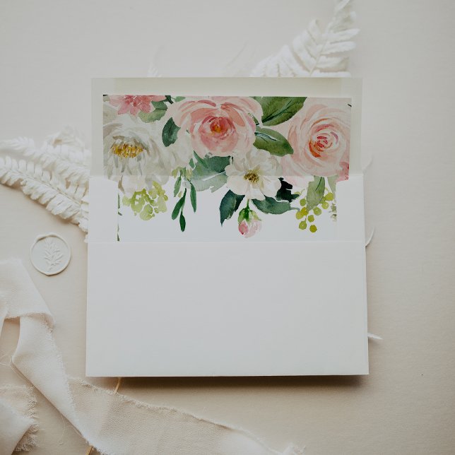 Greenery Elegant Floral Wedding Invitation Envelope (Creator Uploaded)