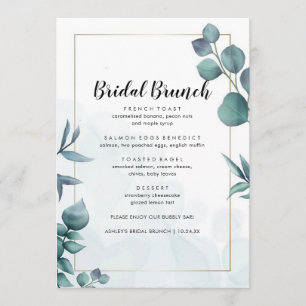 Greenery Elegant Foliage Bridal Brunch Menu