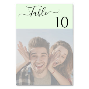 Greenery Elegant Script Photo Table Number