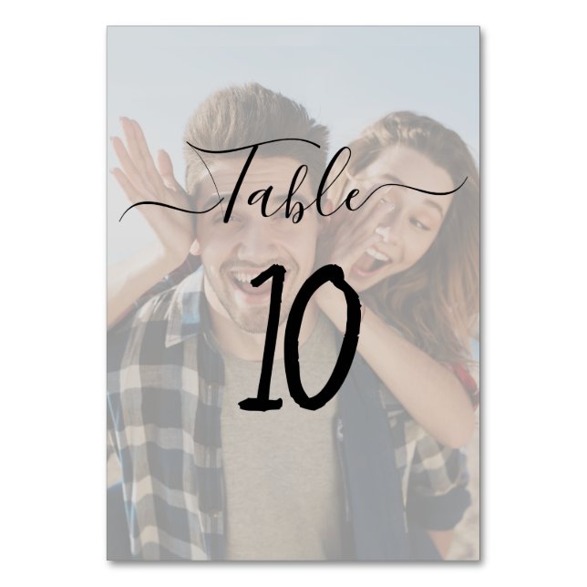 Greenery Elegant Wedding Place Cards Table Number (Front)
