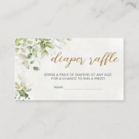 Greenery Elephant Baby Shower Diaper Raffle