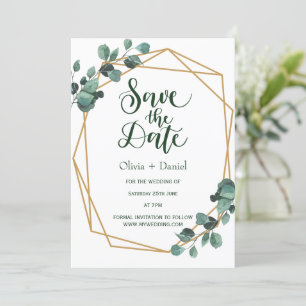 Greenery Elopement Save The Date Invitation
