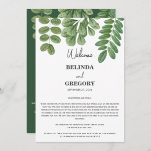 Greenery Emerald Green Wedding Itinerary  Programme