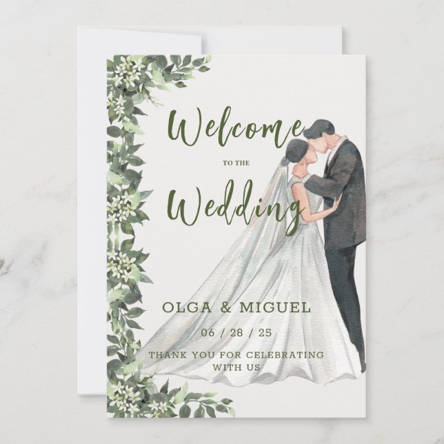 Greenery Enchanting Wedding Invitation (Front)