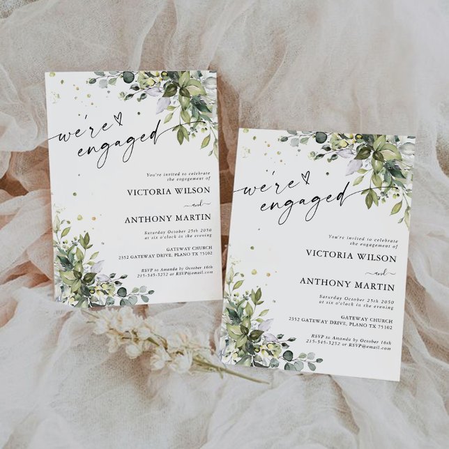 Greenery Engagement Party Invitation (Creator Uploaded)