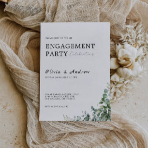 Greenery Engagement Party Wedding Invitation