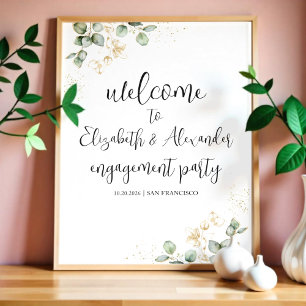 Greenery Engagement Party Welcome Sign Foam Board