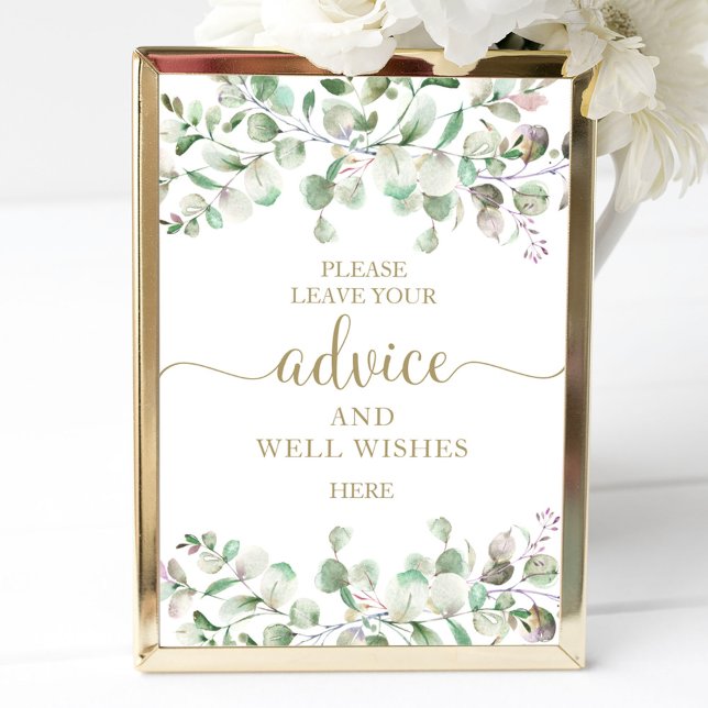 Greenery Eucalyptus Advice And Well Wishes Sign (Creator Uploaded)