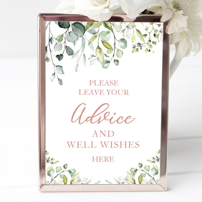 Greenery Eucalyptus Advice And Well Wishes Sign (Creator Uploaded)