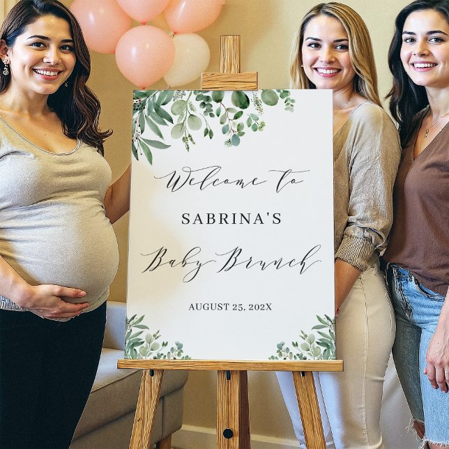 Greenery Eucalyptus Baby Brunch Welcome Sign (Creator Uploaded)