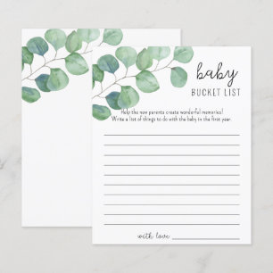 Greenery Eucalyptus - Baby bucket list game