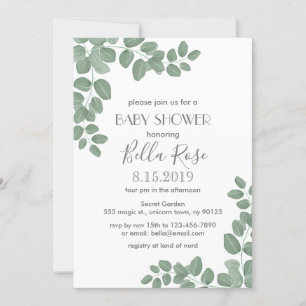 Greenery Eucalyptus Baby Shower Invitation
