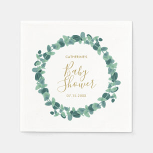 Greenery Eucalyptus Baby Shower Napkin