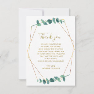 Greenery Eucalyptus Baby Shower Thank You Card
