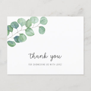 Greenery Eucalyptus - baby shower thank you  Postcard