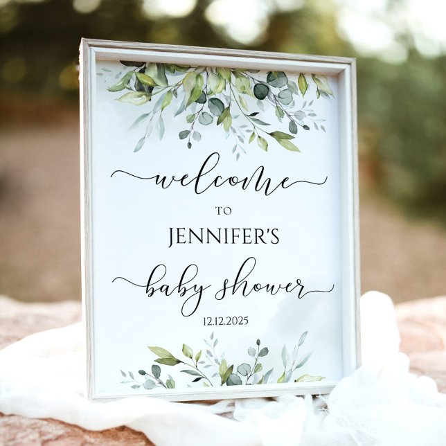 Greenery eucalyptus Baby shower welcome Poster (Creator Uploaded)