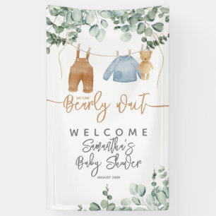 Greenery eucalyptus Bearly wait Baby Shower Welcom Banner