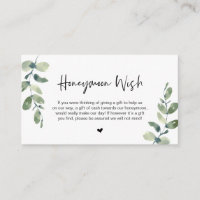Greenery Eucalyptus, Black Font, Honeymoon Wish