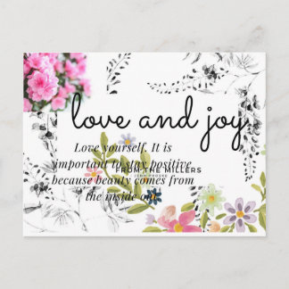 Greenery Eucalyptus, Black Ink, Wedding Elopement Postcard